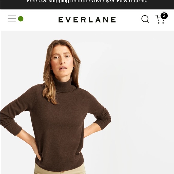 Everlane CASHMERE turtleneck XXS - heathered Java - Picture 6 of 8